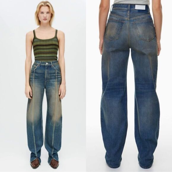 Re/Done Tailored Blue Jeans Ultra High Rise Size 27 - Picture 1 of 14